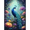 Image de Bluebird Puzzle legpuzzel Flowers & Peacock - 500 stukjes - kleurrijk speelgoed.