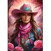 Image de Bluebird Puzzle legpuzzel Pink Cowgirl - 1000 stukjes kleurrijk speelgoed.
