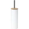 Image de Tendance Toilet/badkamer toiletborstel met houder - Bamboo Vibe - wit - D10 x H40 cm