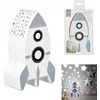 Image de Home Deco Kids Nachtlampje - Raket met muurprojectie - aan/uit knop - 15 cm - kinderkamer
