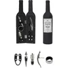 Image de Wijnkist incl. 5 accessoires - kleur zwart - cadeau set - gift set - Wijnaccessoires - Wijnliefhebber - cadeauverpakking - kurkentrekker - flessenstop - wijnschenker - anti-drup ring - foliesnijder