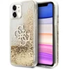 Image de GUESS, Hoesje Geschikt voor Apple iPhone 11 met zwevende glitters en 4G metalen logo, Goud