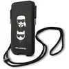 Image de Karl Lagerfeld Saffiano Ikonik Serie - iPhone 12 Mini Hoes - Zwart - Uniek Design