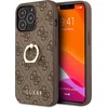 Image de GUESS Pu Leather Back Cover Telefoonhoesje voor Apple iPhone 13 Pro - Bescherm uw Telefoon - Bruin