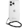 Image de Guess PC Script Back Case Transparant - Geschikt voor Apple iPhone 13 Pro (6.1") - Zwarte Parels