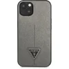 Image de Guess Saffiano Triangle Back Case - Geschikt voor Apple iPhone 13 Mini (5.4") - Zilver