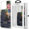 Image de Guess Flower Liquid Glitter Back Case - Geschikt voor Apple iPhone 13 Pro (6.1") - Blauw