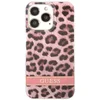 Image de GUESS, Hoesje geschikt voor iPhone 13 Pro - Electro Stripe TPU met Luipaard Patroon, Roze