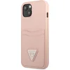 Image de Guess Saffiano Double Card Back Case - Geschikt voor Apple iPhone 13 (6.1") - Roze