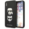Image de Karl Lagerfeld Saffiano - iPhone X Hoes - Karl & Choupette - Zwart
