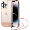 Image de Guess iPhone 14 Pro Max Telefoonhoesje | Roze Transparant | TPU Materiaal | Back Cover Bescherming