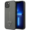 Image de Guess Saffiano Serie - Hardcase Hoesje - Zilver - Triangle Logo - Geschikt voor iPhone 13