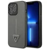Image de Guess Saffiano - iPhone 14 Pro Max Hoesje - Zilver - Driehoek Logo - Saffiano Leer