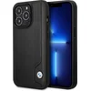 Image de BMW Leather Back Cover Blue Dots - Geschikt voor Apple iPhone 14 Pro Max (6.7") - Zwart