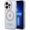 Image de Guess iPhone 14 Pro Max Hardcase Backcover - Gold Buttons & Camera - Magsafe Compatible - Doorzichtig - Paars