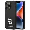 Image de Karl Lagerfeld Choupette Serie - iPhone 14 Pro Cover - Zwart - Silicoon - Choupette Motief
