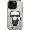 Image de Karl Lagerfeld, Hoesje geschikt voor iPhone 14 Pro Max - Glitter Flakes Ikonik, Zilver