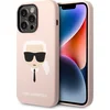 Image de Karl Lagerfeld Silicone Back Cover Telefoonhoesje geschikt voor Apple iPhone 14 Pro - Roze - Bescherming & Stijl