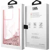 Image de Karl Lagerfeld, Hoesje Geschikt voor Apple iPhone 14 Pro Floating Glitter reliëf randen, Roze