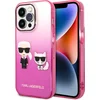 Image de Karl Lagerfeld Apple iPhone 14 Pro Transparante Roze Polycarbonaat & TPU Back Cover - Bescherm je Telefoon!