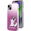 Image de Karl Lagerfeld, Hoesje geschikt voor Apple iPhone 14 Plus - Choupette Eat, Roze