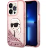 Image de Karl Lagerfeld Glitter Karl Head - Hoesje voor mobiele telefoon - iPhone 14 Pro - Roze - Glanzend