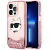 Image de Karl Lagerfeld Glitter Serie - iPhone 14 Pro Max Hoesje - Roze - Uniek Design - Lichtgewicht