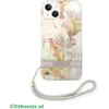 Image de Guess Apple iPhone 14 Plus Hoesje Hard Case Purple Flower Strap