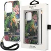 Image de Guess Flower Back Cover met Strap - Geschikt voor Apple iPhone 14 Pro (6.1") - Blauw