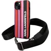 Image de iPhone 14 Backcase hoesje - Karl Lagerfeld - Strepen Roze - Kunstleer