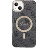 Image de GUESS, Hoesje geschikt voor iPhone 14 Plus - MagSafe 4G Print & 15W Draadloze Oplader, Zwart
