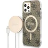 Image de Bescherming Guess Case + Charger Set iPhone 12/12 Pro brown hard case 4G Print MagSafe