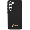 Image de Guess Samsung Galaxy S23+ Hoesje Siliconen Hard Case Gold Logo Zwart