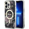 Image de Guess Flower MagSafe Compatible Back Case - Apple iPhone 14 Pro Max (6.7") - Zwart