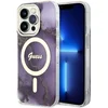 Image de Guess Golden Marble Back Case (MagSafe Compatible) - Geschikt voor Apple iPhone 14 Pro (6.1") - Paars