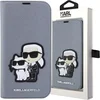 Image de Karl - Lagerfeld - KLBKP14LSANKCPG hoesje voor iPhone - 14 - Pro - boekenkast - zilver - Saffiano - Karl&Choupette
