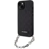 Image de Karl Lagerfeld Saffiano Monogram Back Case - Geschikt voor Apple iPhone 14 (6.1") - Zwart