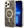 Image de Guess 4G Back Case (MagSafe Compatible) - Geschikt voor Apple iPhone 13 Pro Max (6.7") - Bruin