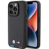 Image de BMW M Leather Stamp Tricolor Back Case - Apple iPhone 15 Pro (6.1") - Zwart
