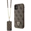 Image de Guess 4G Triangle Crossbody Back Case - Geschikt voor Apple iPhone 11/XR (6.1") - Bruin