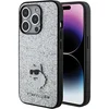 Image de Karl Lagerfeld Choupette Serie - iPhone 15 Pro Max Hoesje - Zilver - Glitter - Luxe Ontwerp