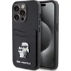 Image de Karl Lagerfeld Backcase hoesje geschikt voor iPhone 15 Pro - Effen Zwart - Kunstleer