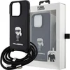 Image de iPhone 15 Plus Backcase hoesje - Karl Lagerfeld - Effen Zwart - Kunstleer