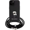 Image de iPhone 15 Backcase hoesje - Karl Lagerfeld - Effen Zwart - Kunstleer