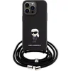 Image de iPhone 15 Pro Max Backcase hoesje - Karl Lagerfeld - Effen Zwart - Kunstleer