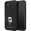 Image de Karl Lagerfeld Ikonik - Siliconen Hoesje - iPhone 11 - Zwart - Metalen Pin