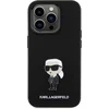 Image de Karl Lagerfeld Silicone Ikonik Metal Pin - iPhone 15 Pro Case - Zwart - Elegant Ontwerp - Luxe Afwerking