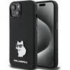 Image de Karl Lagerfeld Silicone Choupette - iPhone 15 Plus Hoesje - Zwart - Exclusief Ontwerp - Metalen Pin