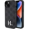 Image de Karl Lagerfeld iPhone 15 Hardcase hoesje   Hot Stamp   KL Metal Logo   Monogram   Zwart
