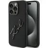Image de Karl Lagerfeld Backcase hoesje geschikt voor iPhone 15 Pro - Effen Zwart - Kunstleer
